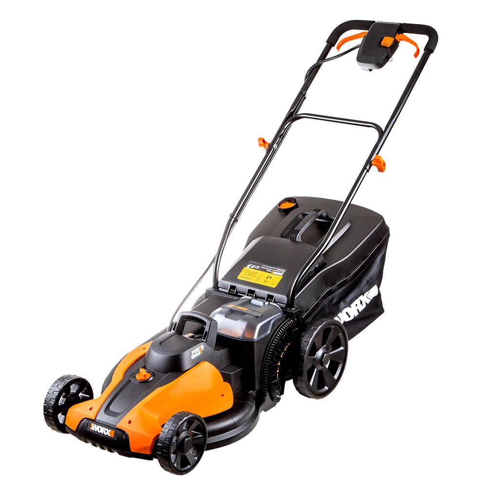 фото Аккумуляторная газонокосилка worx wg744e