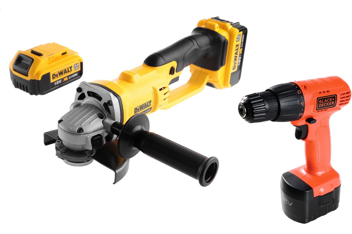 Набор DEWALT УШМ (болгарка) DCG412M2 +Дрель аккумуляторная CD121K-RU купить  в Томске по доступной цене: характеристики и фото