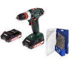 Изображение товара Аккумуляторный шуруповерт METABO BS 18 Quick набор сверл 2х2 0 А*ч