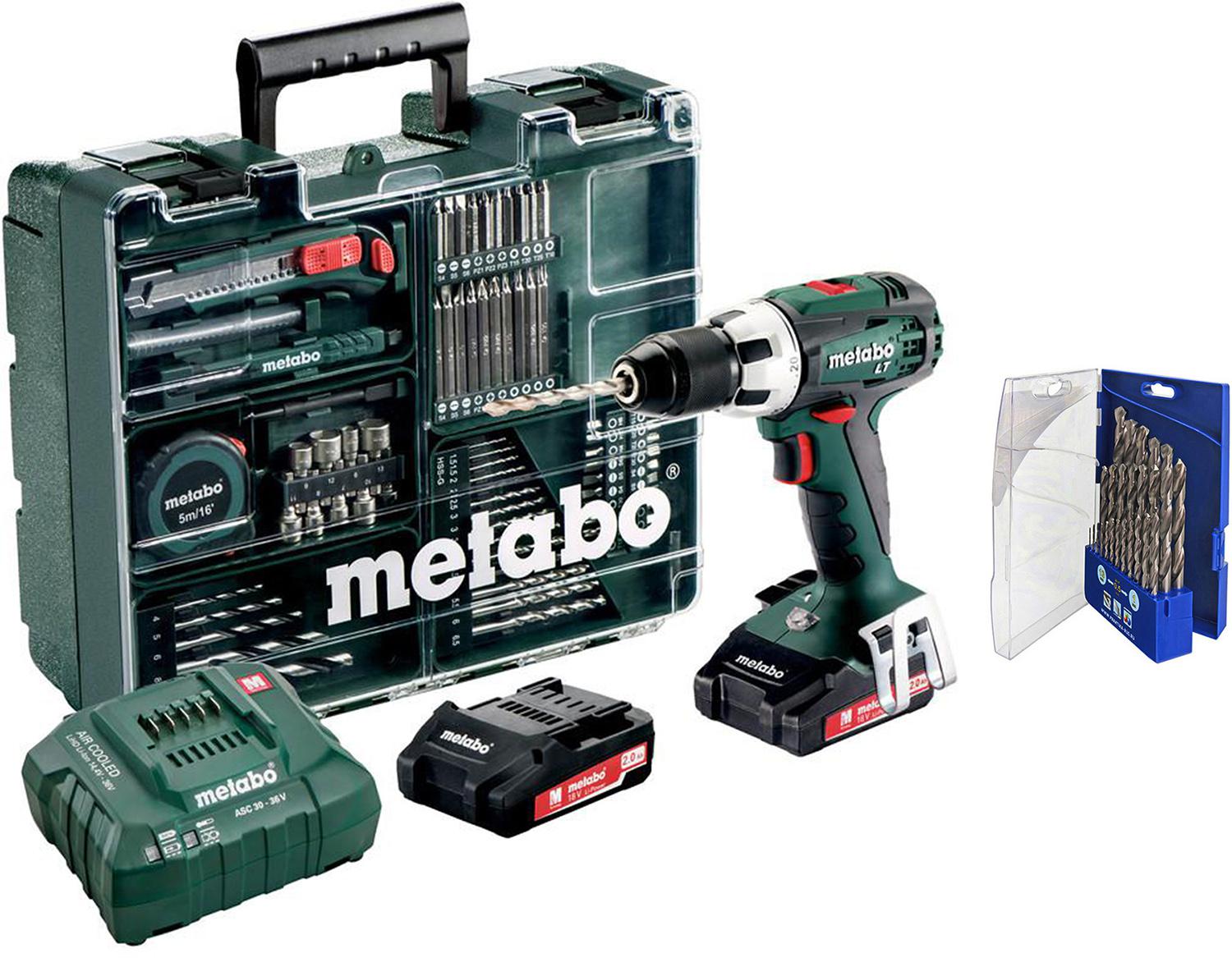 

Набор Metabo Дрель аккумуляторная bs 18 lt set (602102600) +Набор сверл 640-315 металл, Дрель аккумуляторная bs 18 lt set (602102600) +Набор сверл 640-315 металл
