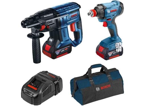 Изображение товара Профессиональный набор Bosch GDX 180-LI + GBH 180-LI из 2 инструментов, аккумулятор, сумка