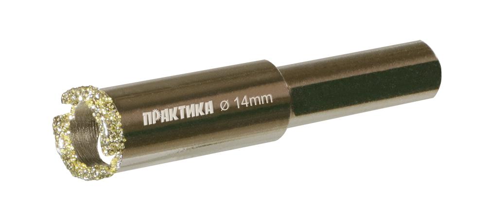 

Коронка алмазная ПРАКТИКА Ф14мм цилиндрический (917-545, Ф14мм цилиндрический (917-545)