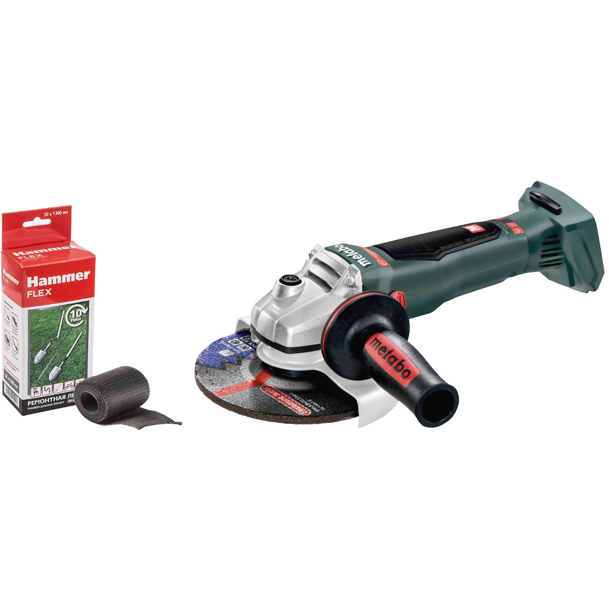 Набор Metabo УШМ (болгарка) WB 18 LTX BL 150 Quick (613078840) +Лента  ремонтная 240-001 - цена, фото - купить в Москве, СПб и РФ