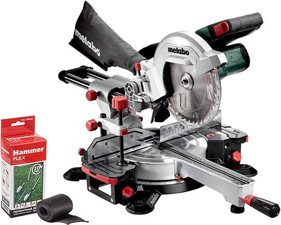 

Набор Metabo Пила торцовочная kgs 18 ltx 216 (619001850) +Лента ремонтная 240-001, Пила торцовочная kgs 18 ltx 216 (619001850) +Лента ремонтная 240-001