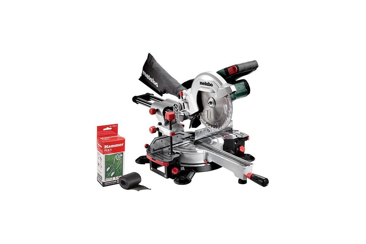 Набор METABO Пила торцовочная KGS 18 LTX 216 (619001850) без акк. и з.у  +Лента ремонтная 240-001 купить в Уфе по доступной цене: характеристики и  фото