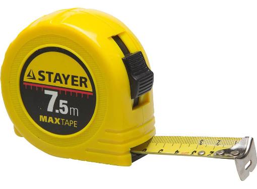 Изображение товара Рулетка STAYER 7.5м х 25мм (MaxTape 34014-07-25)