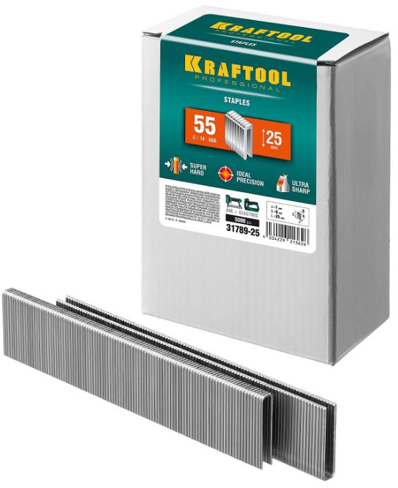 

Скобы для степлера Kraftool 31789-25 25 мм., тип 55, 5000 шт, 31789-25 25 мм., тип 55, 5000 шт.