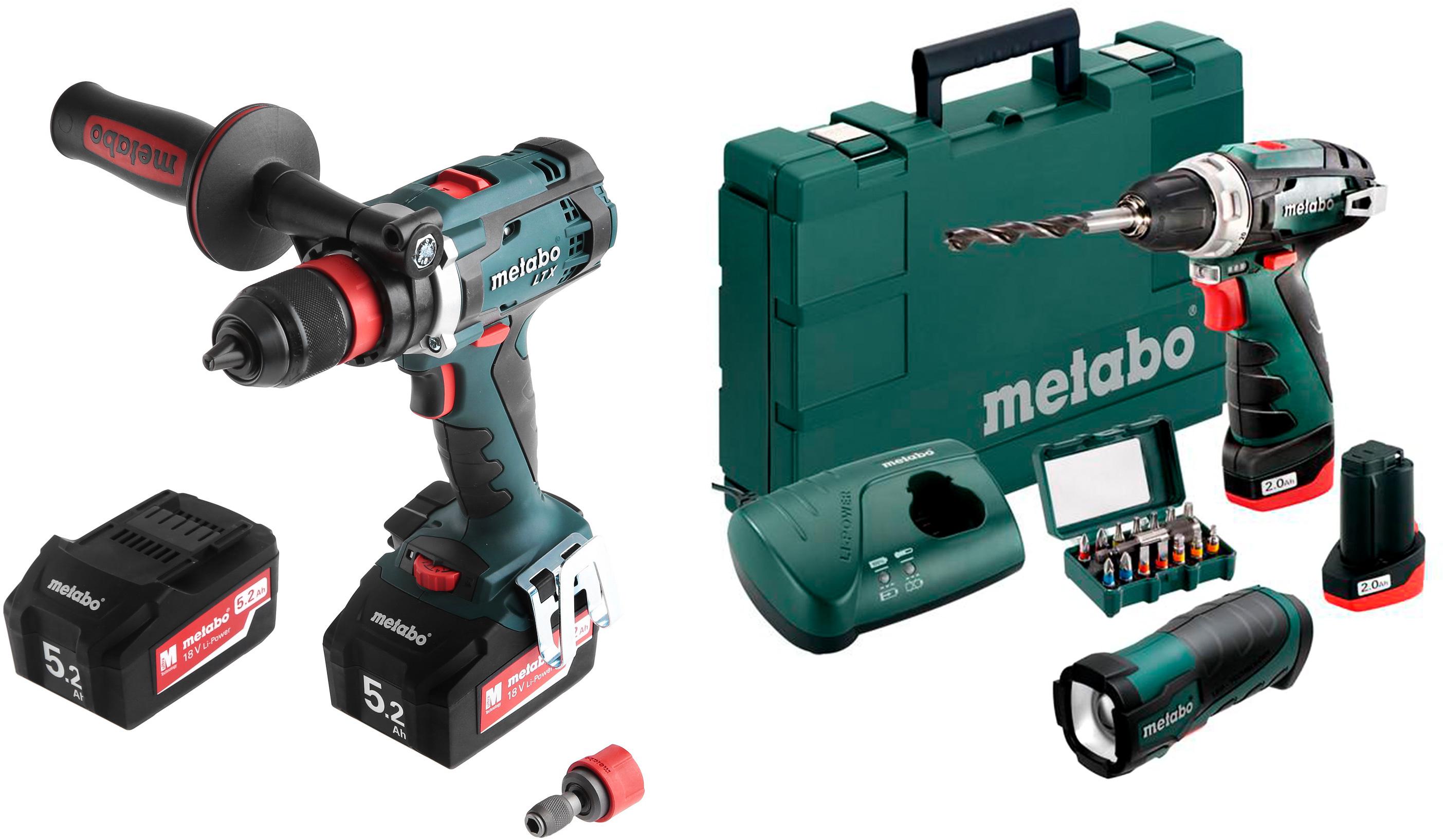 

Набор Metabo Дрель аккумуляторная bs 18 ltx quick new 5.2 (602193650) +Дрель аккумуляторная 600080930, Дрель аккумуляторная bs 18 ltx quick new 5.2 (602193650) +Дрель аккумуляторная 600080930