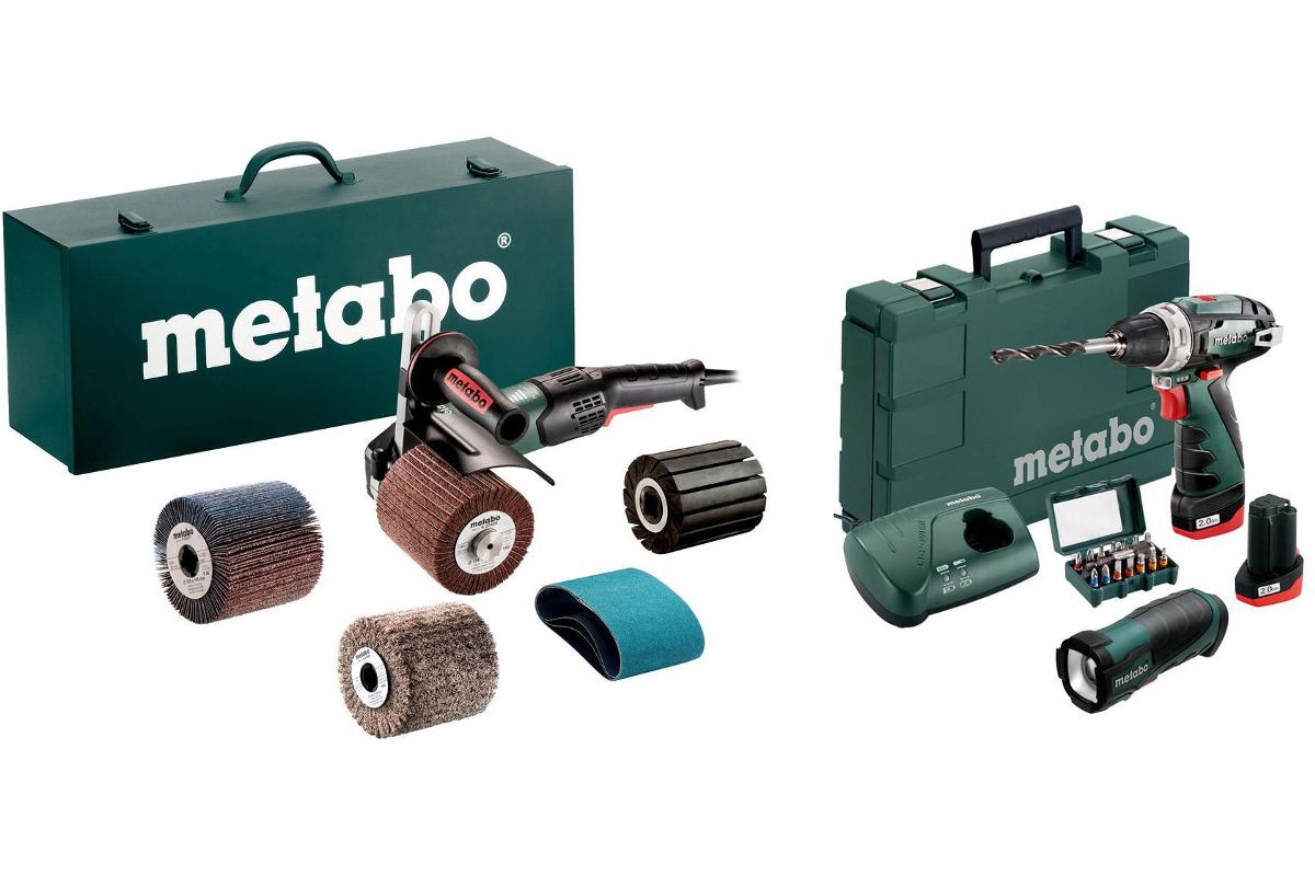 Набор Metabo Машинка шлифовальная щеточная SE 17-200 RT (602259500) +Дрель  аккумуляторная 600080930 - цена, фото - купить в Москве, СПб и РФ