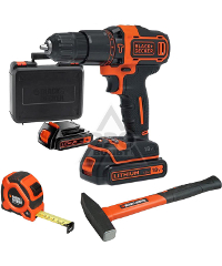Набор BLACK & DECKER Дрель аккумуляторная BDCHD18KB-XK +Молоток слесарный BDHT1-51243 +Рулетка BDHT0-30099 Набор BLACK & DECKER Дрель аккумуляторная BDCHD18KB-XK +Молоток слесарный BDHT1-51243 +Рулетка BDHT0-30099