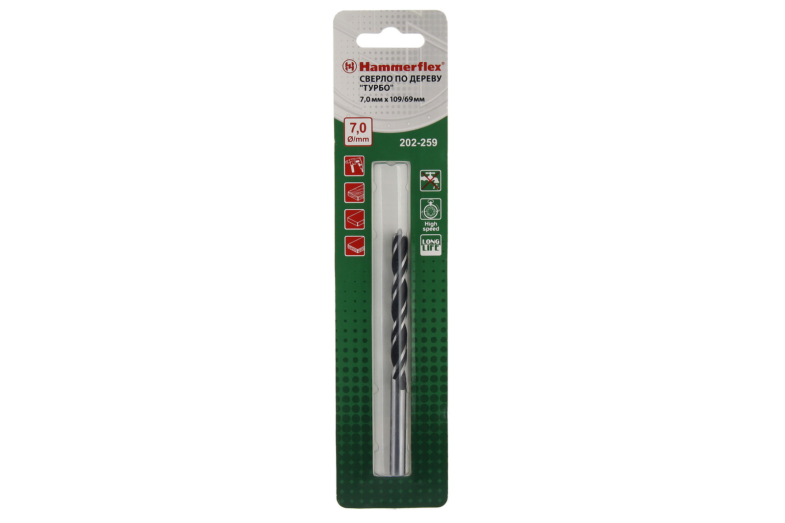 

Сверло по дереву Hammer 202-259 dr wd dbl flute 7,0мм*109/69мм, 202-259 dr wd dbl flute 7,0мм*109/69мм