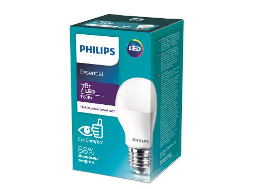 Изображение товара Светодиодная лампа PHILIPS E27 7 Вт 660 Лм 4000 K белый нейтральный свет
