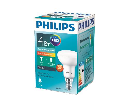 Изображение товара Светодиодная лампа PHILIPS E14 4W теплый свет 350 Лм 2700 K