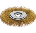 Кордщетка MIRAX плоская 200мм для УШМ гофрированная латунированная сталь (35141-200)