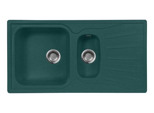 Изображение товара Мойка кухонная AquaGranitEx M-09K 305 зеленая прямоугольная с двумя чашами