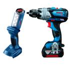Изображение товара Аккумуляторная дрель-шуруповерт Bosch GSR 18V-85 C + фонарь GLI 18V-300 комплект