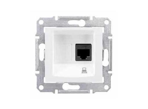 Изображение товара Розетка компьютерная Schneider Electric SDN4300121 механизм RJ45 белая для скрытой установки