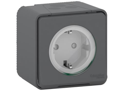 Изображение товара Розетка SCHNEIDER ELECTRIC MUR36034 с защитой IP55 антрацит 1 гнездо