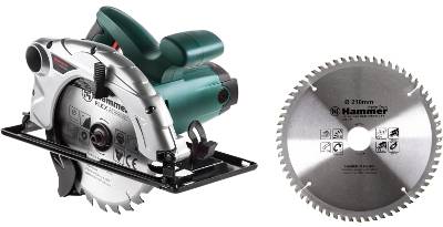 Набор HAMMER Пила циркулярная CRP1800D +Диск пильный твердосплавный 210х30/20мм 64 зуб.