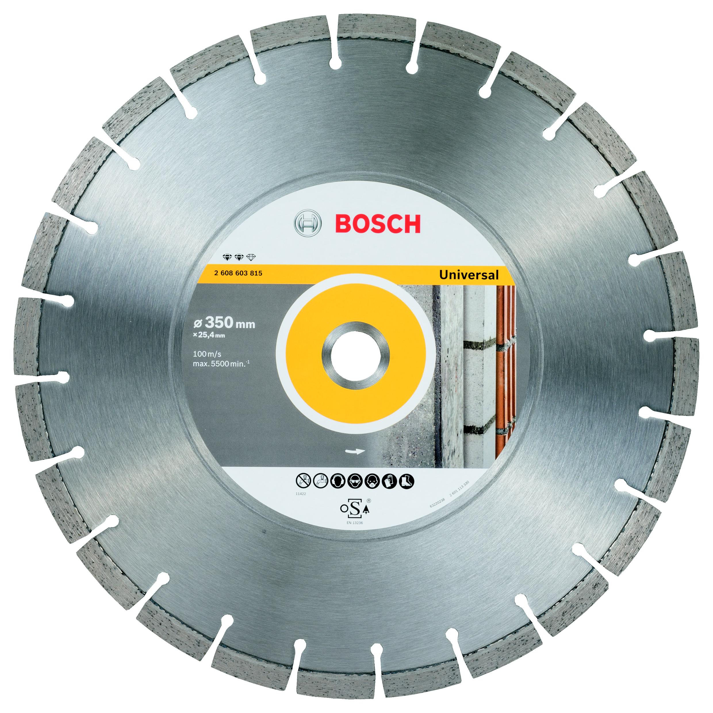 

Круг алмазный Bosch Ф350х25.4мм универсальный (2608603815 expert for universal, Ф350х25.4мм универсальный (2608603815 expert for universal)