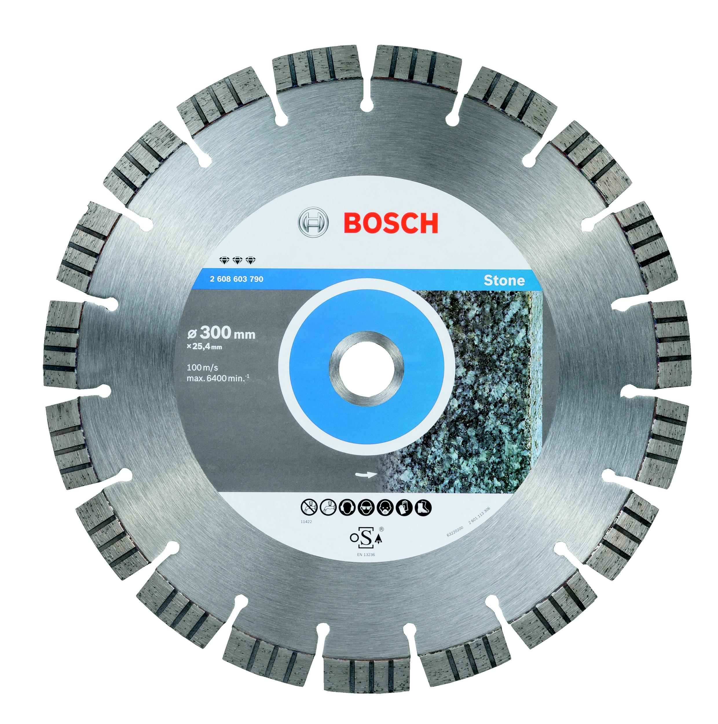 

Круг алмазный Bosch Ф300х25.4мм по камню (2608603790 best for stone, Ф300х25.4мм по камню (2608603790 best for stone)