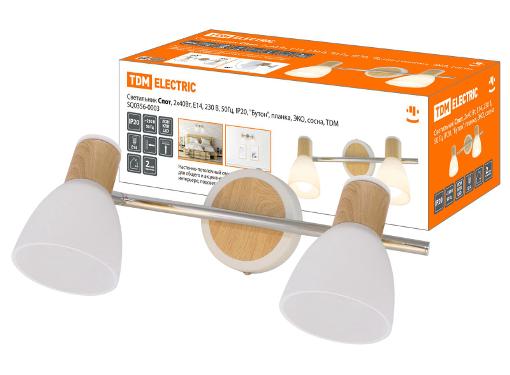 Изображение товара Спот TDM SQ0356-0003 2х40Вт Е14 IP20 современный дизайн планка сосна