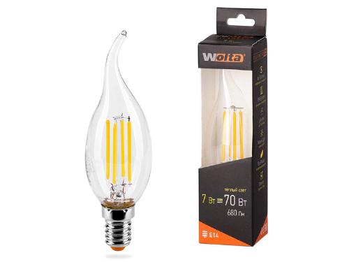 Изображение товара Лампа светодиодная WOLTA FILAMENT 7Вт E14 730лм 3000K