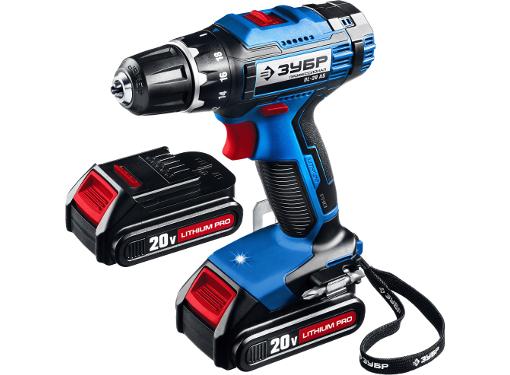 Изображение товара Аккумуляторная дрель-шуруповерт ЗУБР DL-20 A5 20В 2 АКБ в кейсе