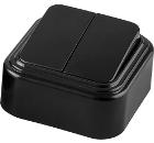 Выключатель двойной STEKKER PSW06-22-20 черный