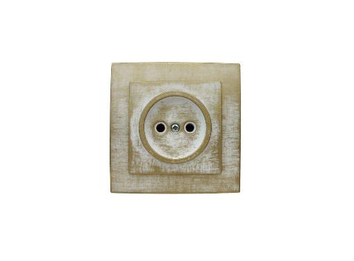 Изображение товара Розетка Duwi Palazzo Vintage 26577 1 с рамкой белое золото для скрытого монтажа