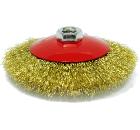 Кордщетка ELITECH тарелка 125мм для УШМ гофрированная латунированная сталь (1820.075300)