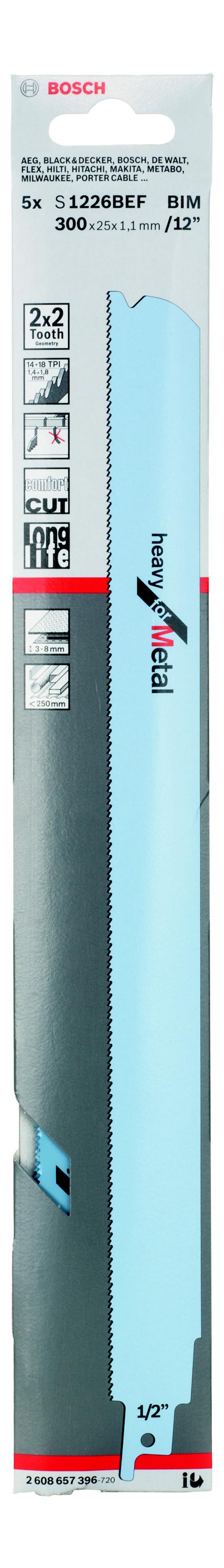 

Полотно для сабельной пилы Bosch S 1226 bef (2.608.657.396, S 1226 bef (2.608.657.396)