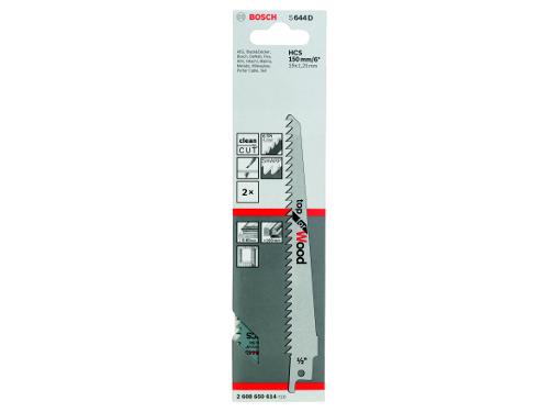 Изображение товара Полотно для сабельной пилы BOSCH 150 мм HCS 6 TPI 2 шт