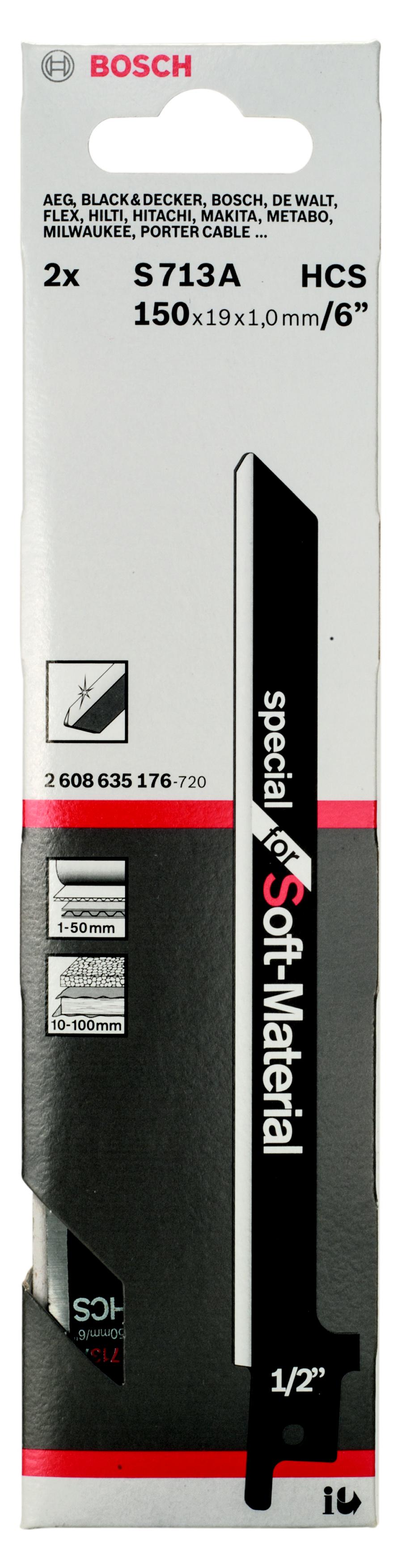 

Полотно для сабельной пилы Bosch S 713 a (2.608.635.176, S 713 a (2.608.635.176)