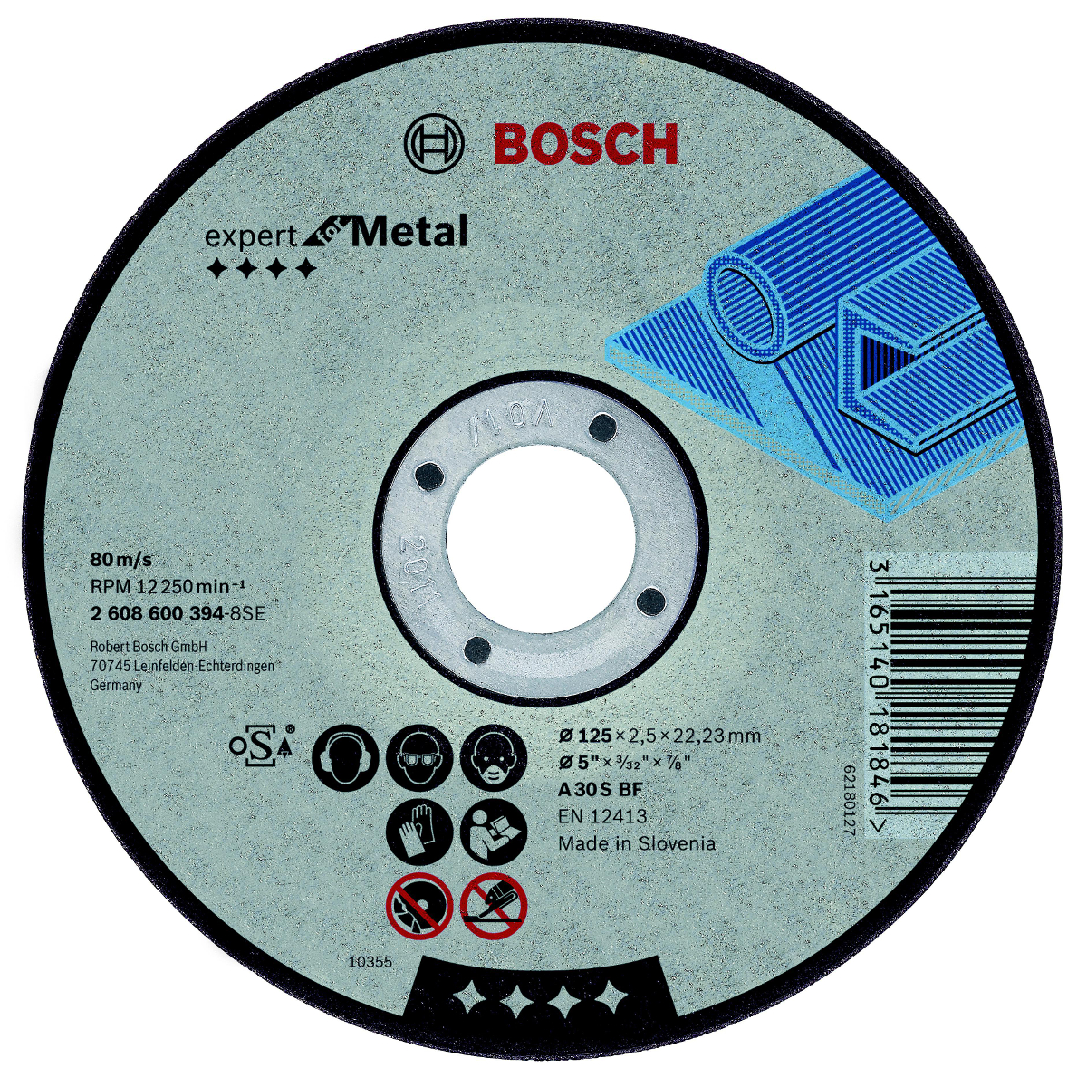 Набор BOSCH Круг отрезной 125х25х22 Expert for Metal (2608600394) купить в  Екатеринбурге по доступной цене: характеристики и фото