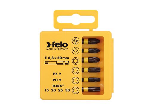 Изображение товара Набор ударных бит FELO 50мм PZ PH TORX в кейсе 6 шт Германия