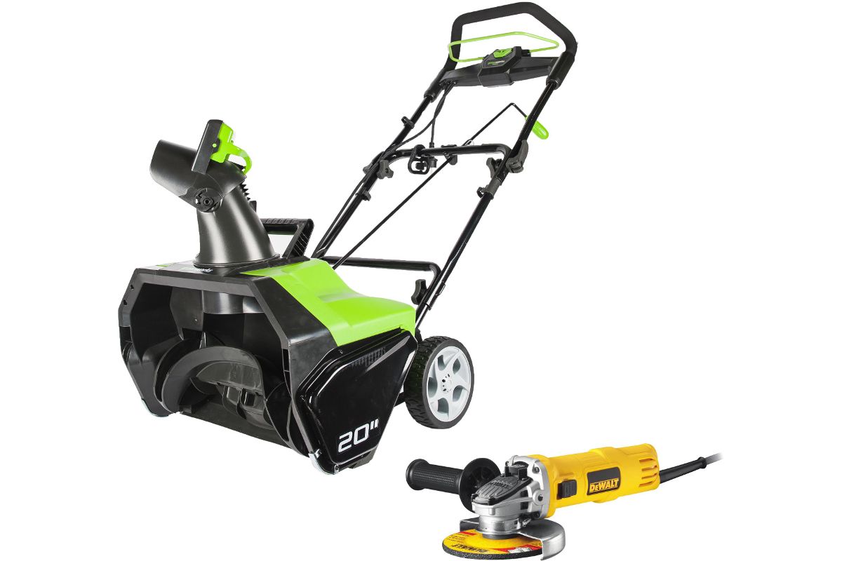 Набор Greenworks Снегоуборщик GST1851 + УШМ DEWALT DWE4051 - цена, фото -  купить в Москве, СПб и РФ