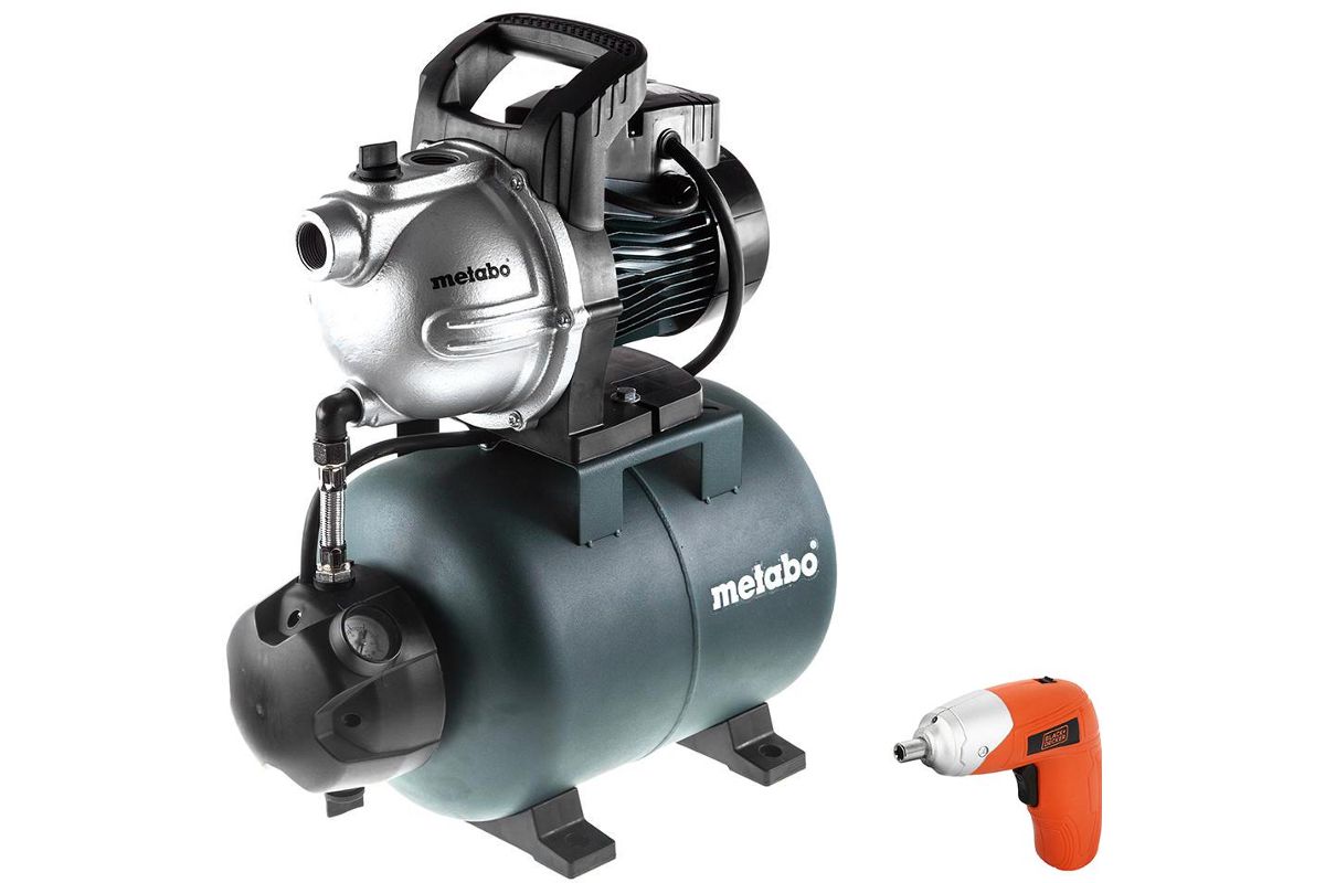 Набор Metabo Насосная станция HWW 3300/25 G (600968000) +Отвертка  аккумуляторная KC3610-RU - цена, фото - купить в Москве, СПб и РФ