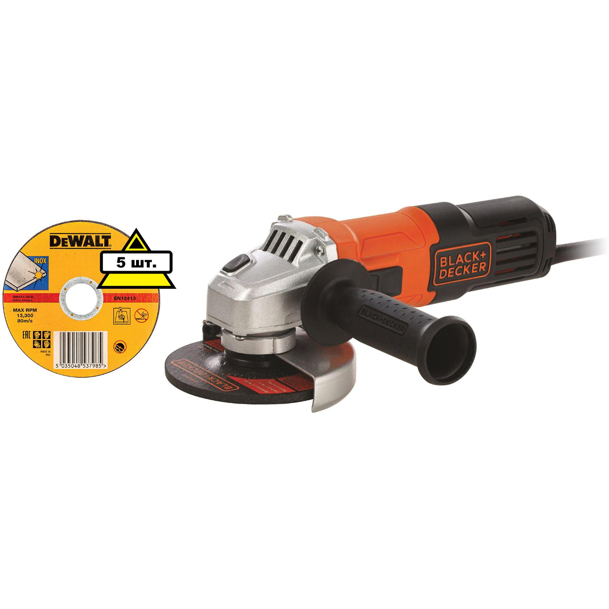 Набор Black & decker УШМ (болгарка) G650-RU +Круг отрезной 115х1.2х22  DT42240ZQZ 5шт. - цена, фото - купить в Москве, СПб и РФ