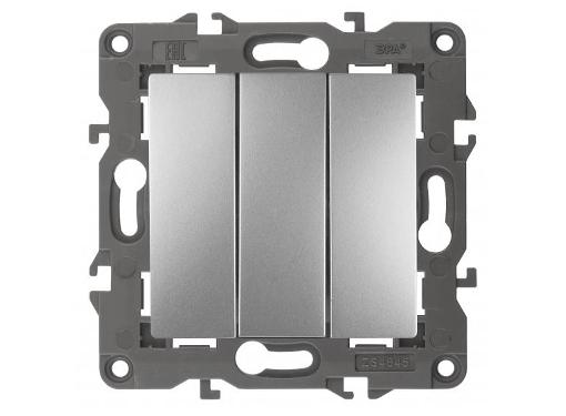 Изображение товара Выключатель тройной ЭРА 14-1107-03 с алюминиевой панелью