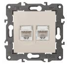 Изображение товара Розетка ЭРА 14-3108-02 Elegance с 2хRJ45 IP20 слоновая кость