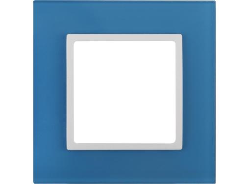 Изображение товара Рамка ЭРА 14-5101-28 для 1 поста стекло голубой и белый цвет
