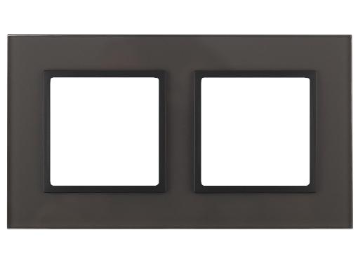 Изображение товара Рамка ЭРА 14-5102-32 на 2 поста с стеклом, серый цвет