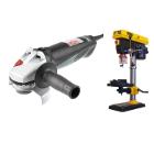 Набор ЭНКОР Станок сверлильный Корвет-44 с тисками +УШМ (болгарка) WQ 1400 (600346000)