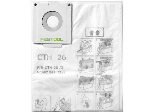 Изображение товара Мешки-пылесборники FESTOOL FIS-CTH 26/3 497541 3 шт для пылесоса Festool