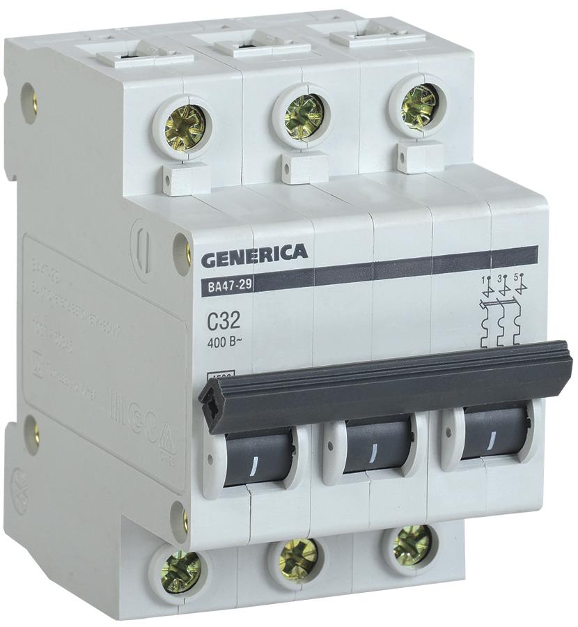 

Автомат Iek ВА47-29 3Р 32А 4,5кА С generica, ВА47-29 3Р 32А 4,5кА С generica