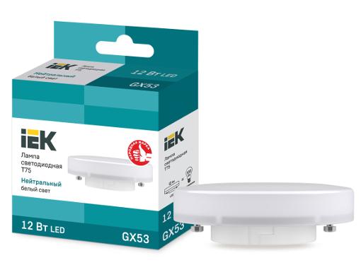 Изображение товара Светодиодная лампа IEK T75 GX53 12Вт 4000K для внутреннего и наружного освещения