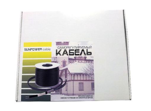 Изображение товара Саморегулируемый кабель SUN POWER SPC24-2-8 8м для труб водостоков и систем отопления