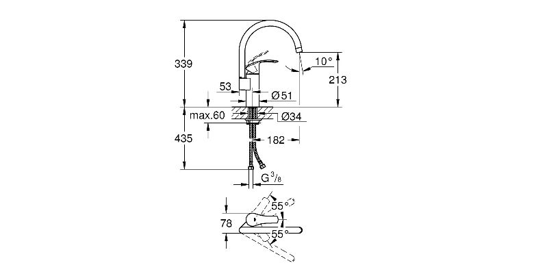 ��������� ��� ����� GROHE Eurosmart 33202DC2