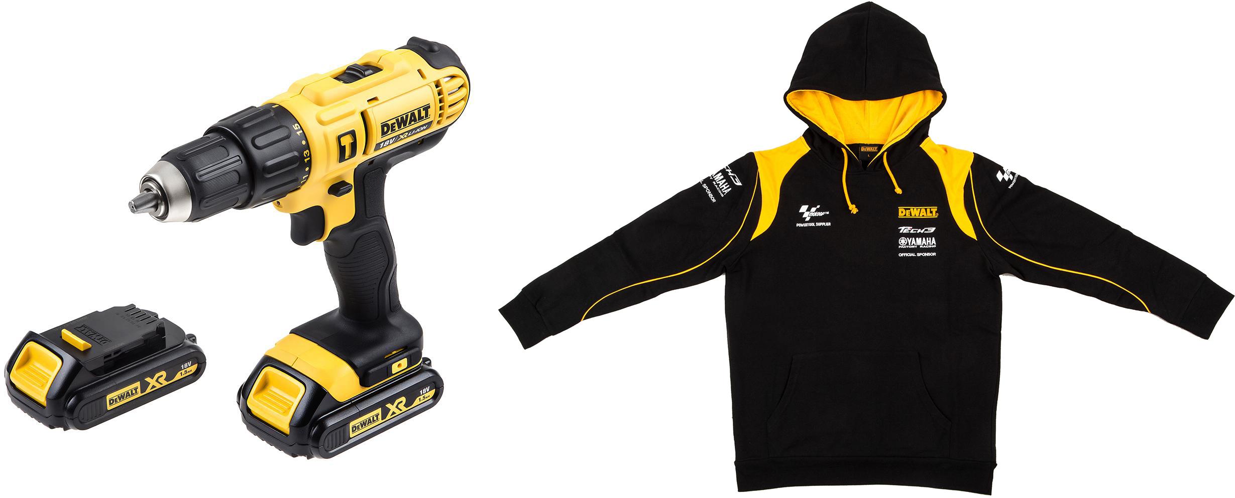 

Набор Dewalt Дрель-шуруповерт dcd776s2 +Толстовка dewalt, Дрель-шуруповерт dcd776s2 +Толстовка dewalt